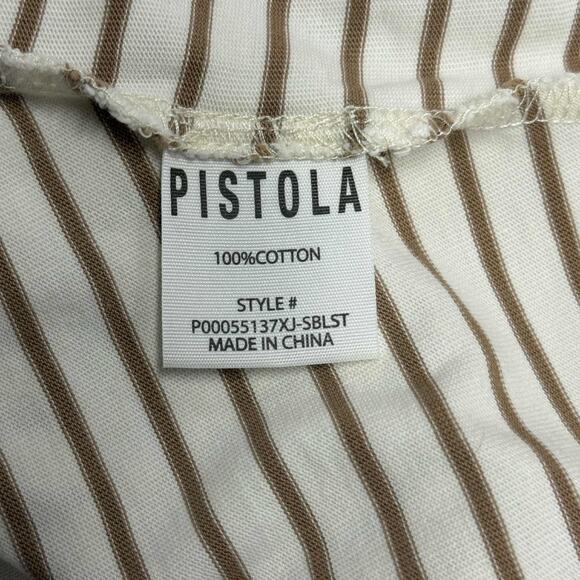 Anthropologie Pistola Trina Muscle Tee Sable Striped Boxy Fit Crew Neck Small - Picture 7 of 8